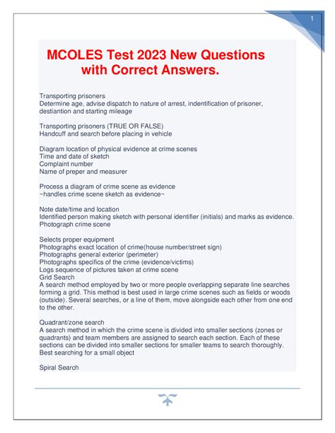 mcoles testing questions